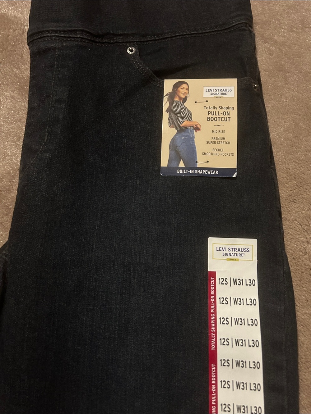 Levi's Signature Dark Pull-On Bootcut Jeans for Women NWT